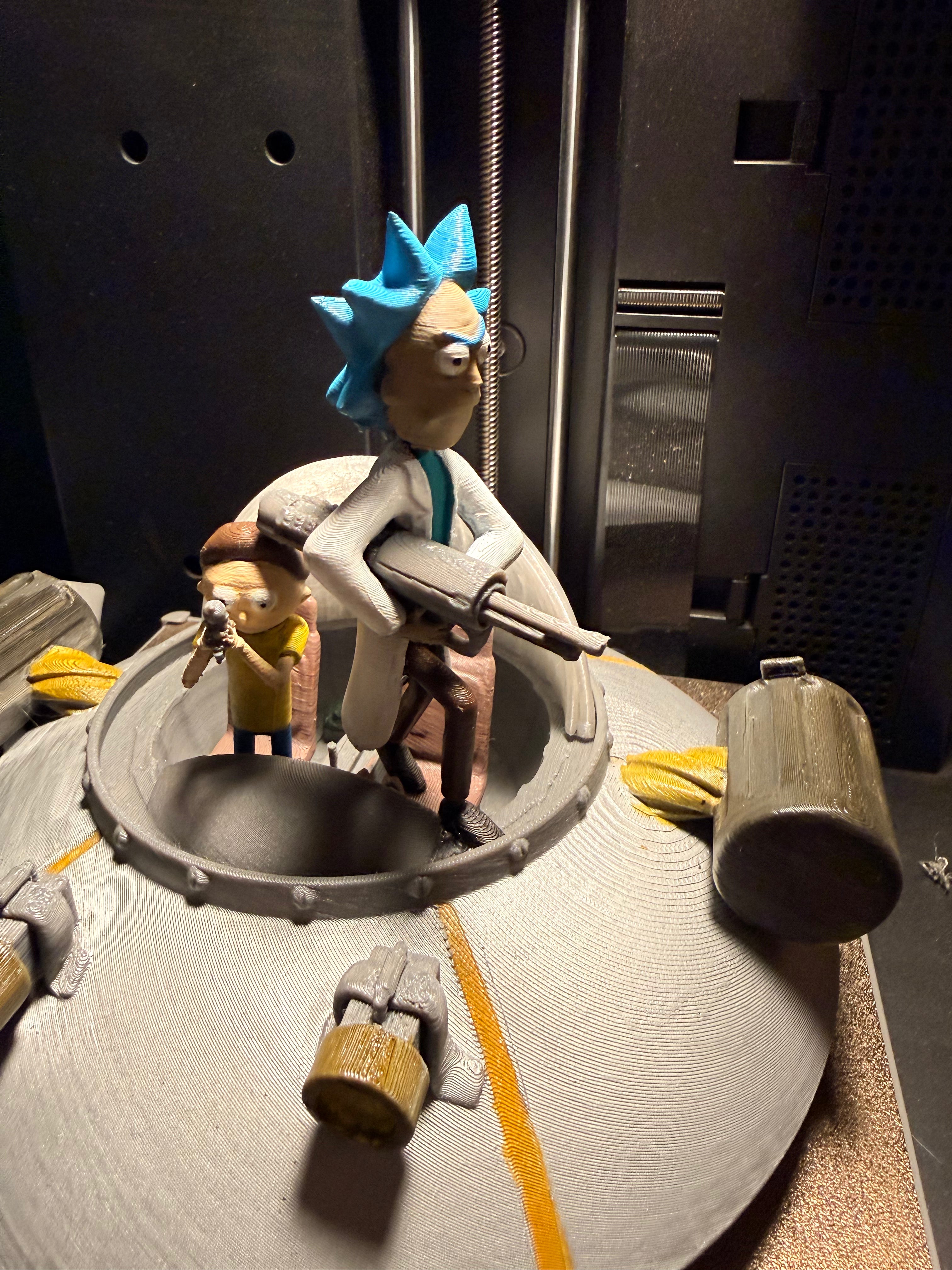 Interdimensional Scientist & Sidekick UFO Display – 3D Printed Collectible (Fan Inspired)